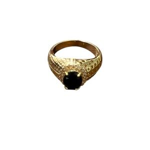 Gold Ring with Black Stone